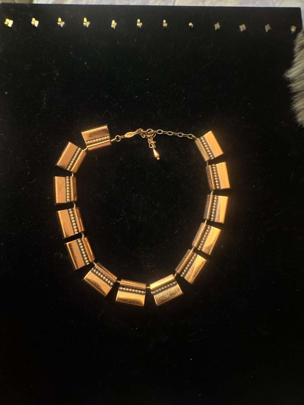 Vintage Renoir Copper Geometric Box Link Choker Necklace